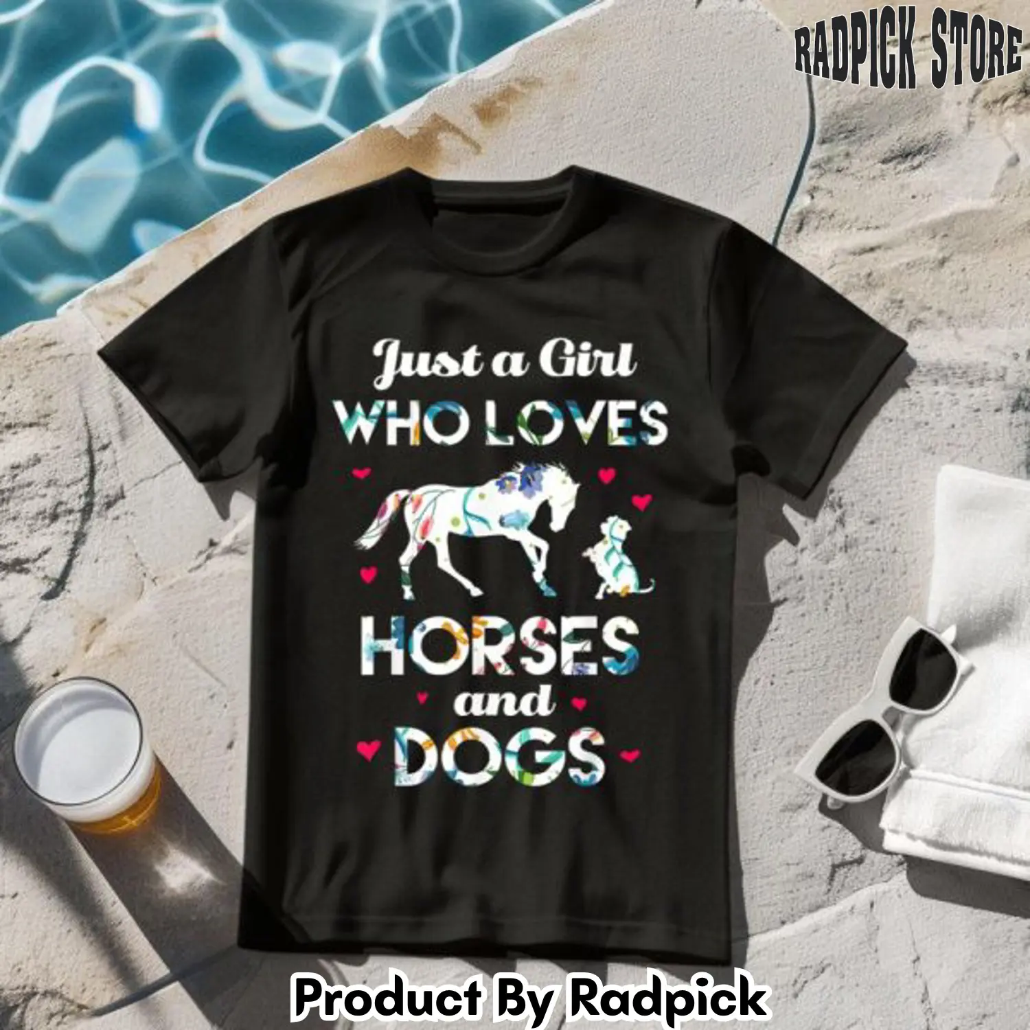Just a girl who loves horses and dogs farmer tshirt rp2628873